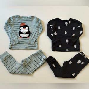 Carter's Penguin Pajama Set - Teal and Black Size 3T